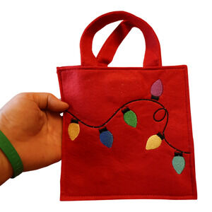 Christmas Table Mat & Avon Lighted Holiday Tote Bag Lot – Festive Décor – GUC